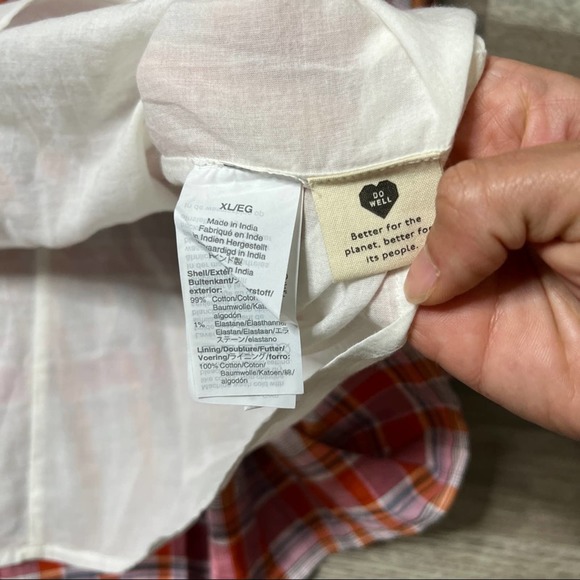 Madewell Plaid Ruffle-Sleeve Popover Mini Dress sz XL - Picture 4 of 6